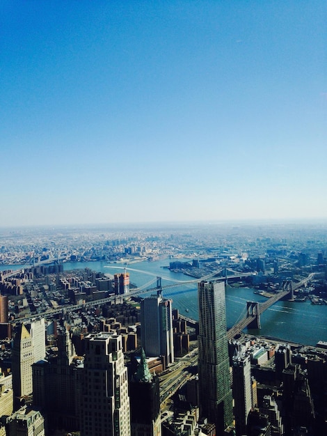 Foto new york uitzicht vanaf wolkenkrabber