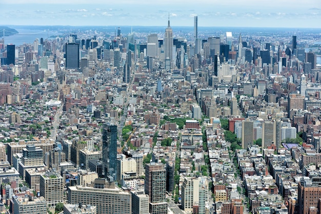 NEW YORK - USA - 13 JUNE 2015 manhattan aerial view from freedom tower