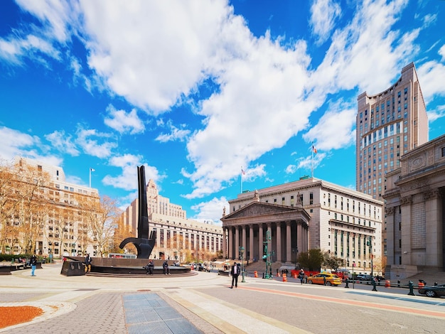 New York, USA - April 24, 2015: New York State Supreme Building in spring, or New York County Courthouse, in Lower Manhattan, New York, the USA.