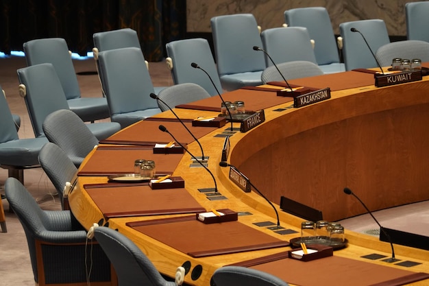 NEW YORK, USA - MAY 25 2018 United Nations security council hall