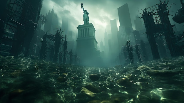 New York under water concept ai