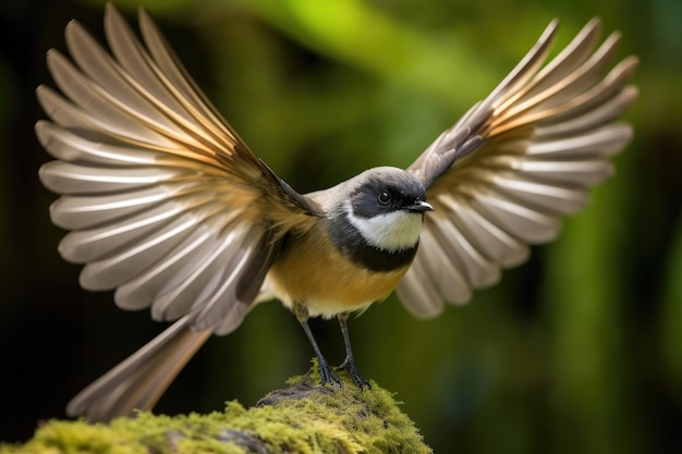 Photo new zealand fantail bird in the wild