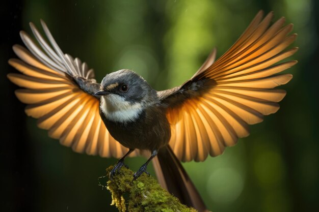 Photo new zealand fantail bird in the wild