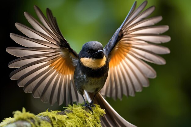 Photo new zealand fantail bird in the wild