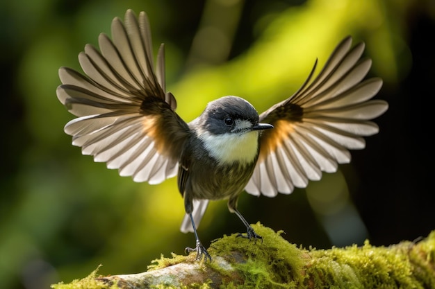 Photo new zealand fantail bird in the wild