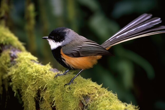 Photo new zealand fantail bird in the wild