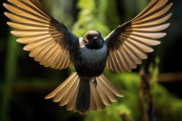 Photo new zealand fantail bird in the wild