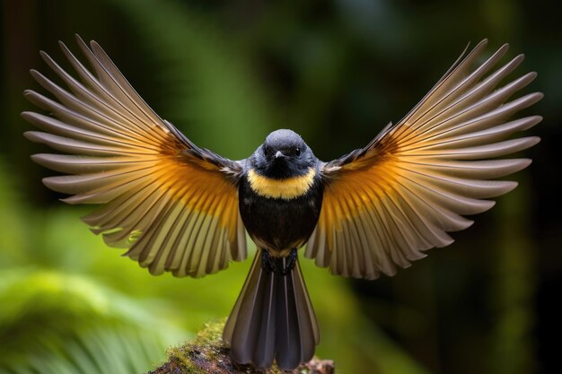 Photo new zealand fantail bird in the wild