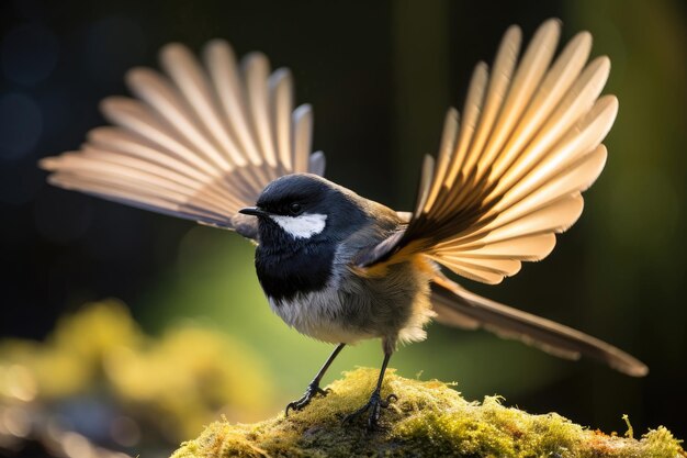 Photo new zealand fantail bird in the wild