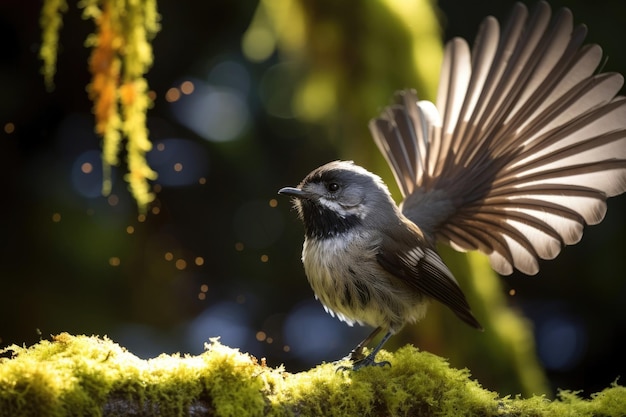 Photo new zealand fantail bird in the wild