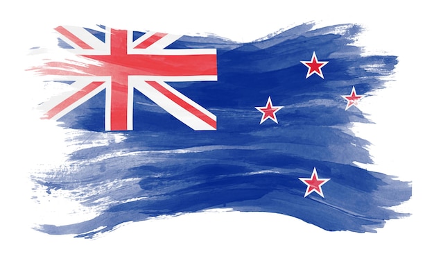 New Zealand flag brush stroke, national flag on white background