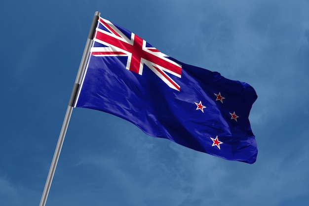 Photo new zealand flag waving