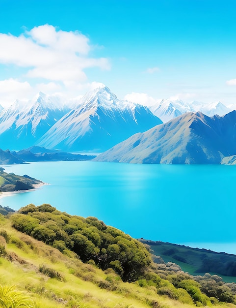 Photo new zealand view ai generated