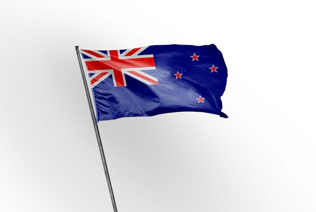 new_zealand waving flag on a white background image
