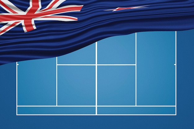 New Zealand Wavy Flag Tennis Court Hard court