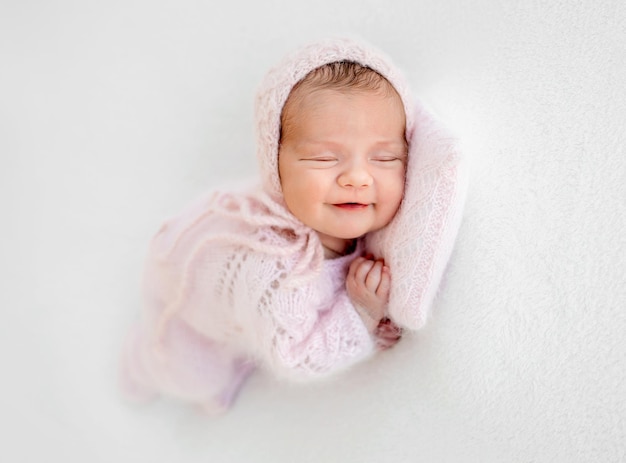 Newborn baby girl portrait