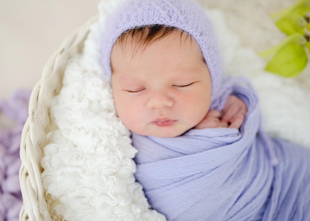 Newborn baby girl portrait