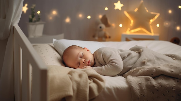 Новорожденный спит. Изображение сгенерировано ИИ.