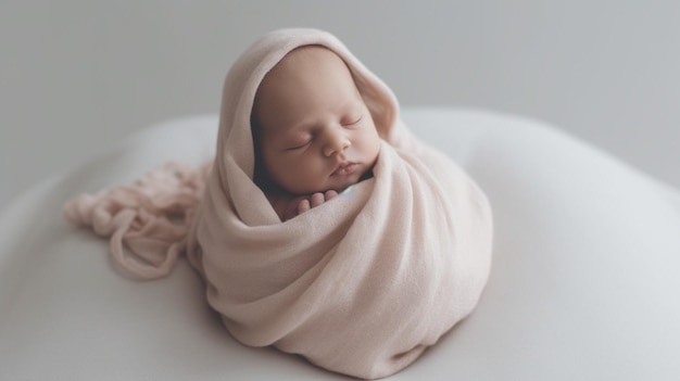 Newborn baby sleeping close up