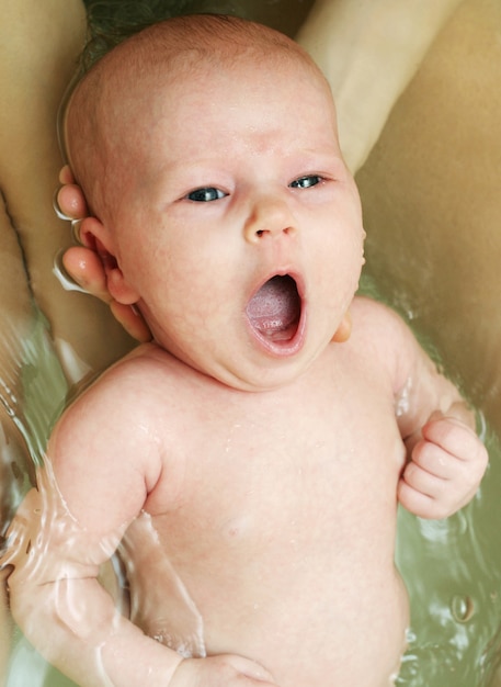 Newborn baby swim