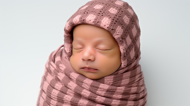 Новорожденный, завернутый в одеяло ai