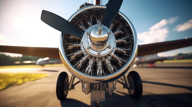 Foto l'aereo più nuovo con un motore enorme