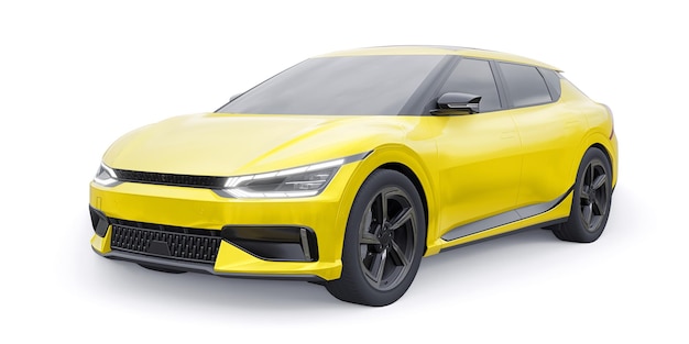 Newest electric family crossover SUV for the city 3d illustration