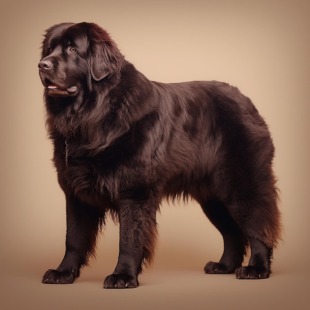 Newfoundland dog in full length photography studio photo AI generated