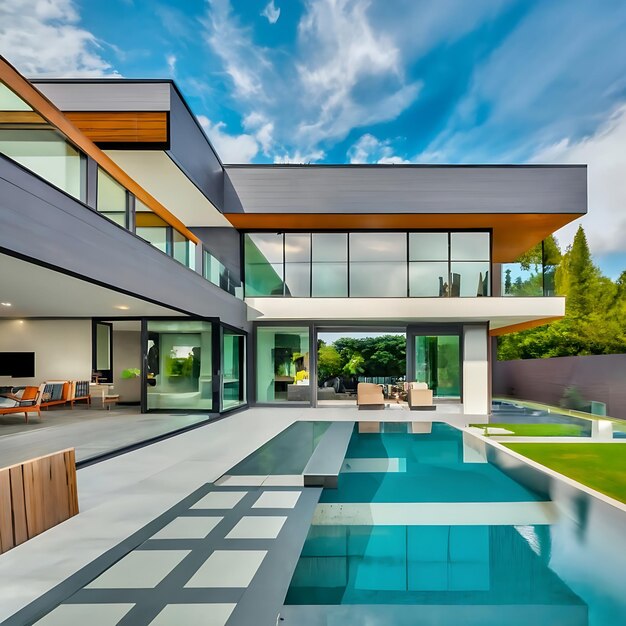 Photo newly constructed modern home