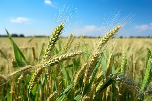 Newly grown wheat in a field