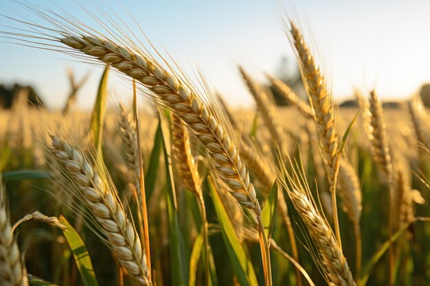Newly grown wheat in a field