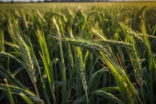 Newly grown wheat in a field