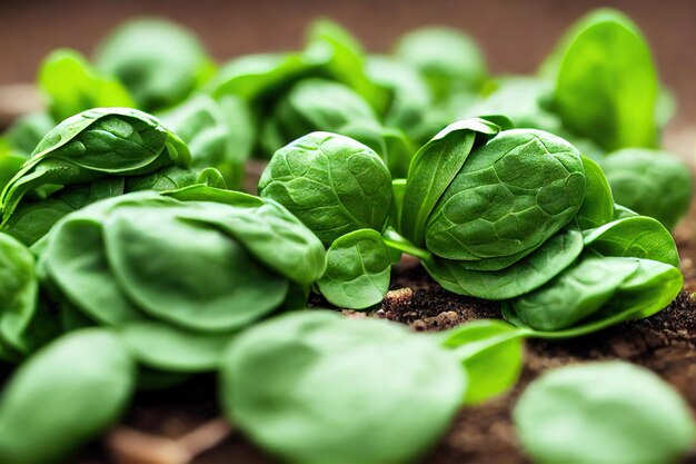 Newly harvested spinach for fresh healthy salad