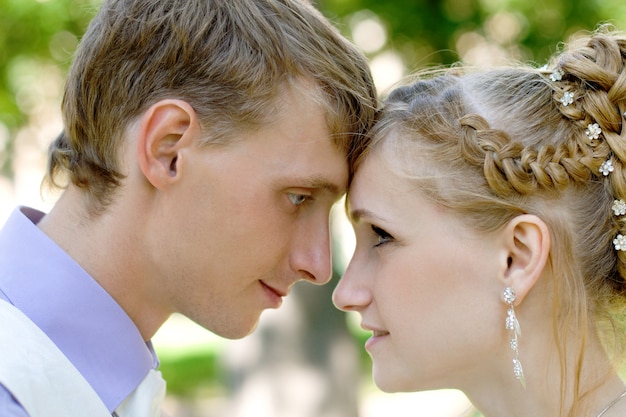 Newly married caucasian couple 