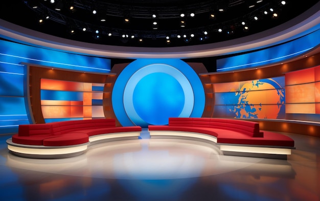 Photo news sets broadcast design international stage set design tv set design tv design