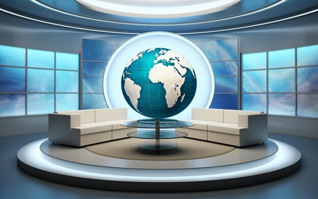 Foto news sets broadcast design international stage set design tv set design tv design