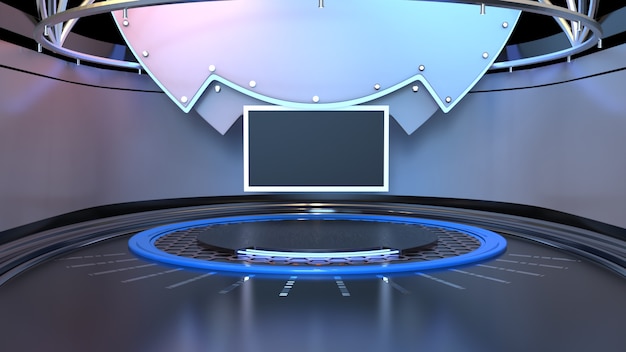 News Studio For TV Shows 3d illustration