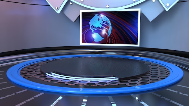 News Studio For TV Shows 3d illustration