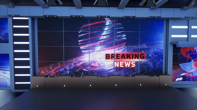 News studio per spettacoli televisivi notizie virtuali