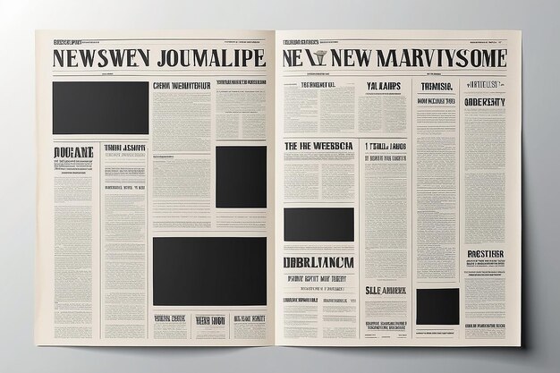 Newspaper pages template News paper headline mockup Tabloid journal simple background