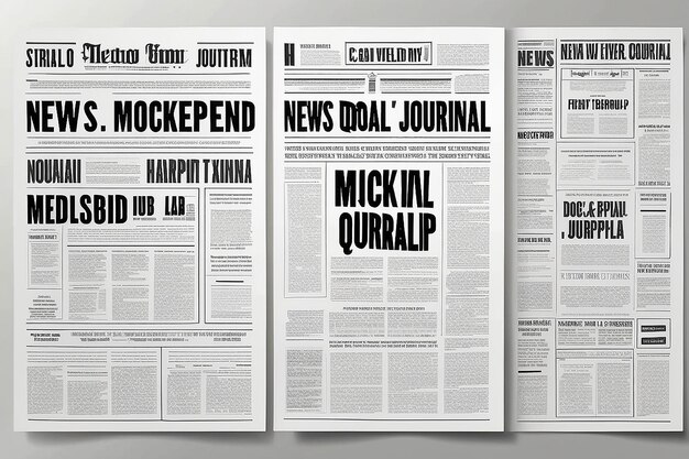 Photo newspaper pages template news paper headline vector mockup tabloid journal simple background