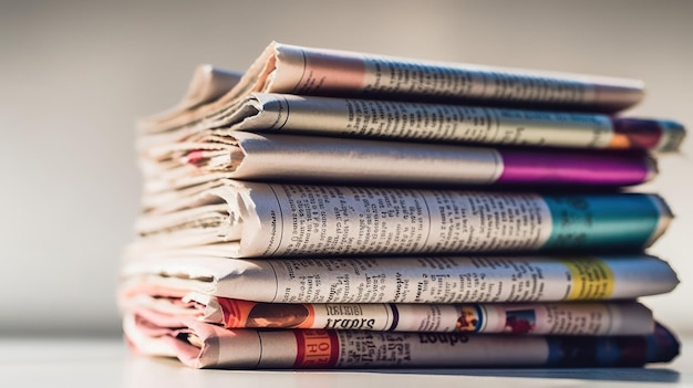 Photo newspaper stacking in the office building