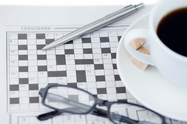 Newspapers and crossword puzzle