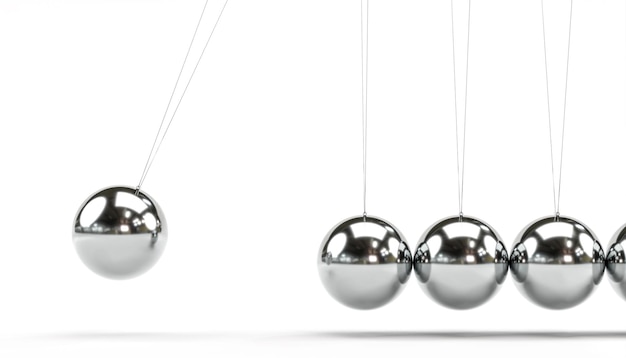 NEWTON'S PENDULUM IN REFLECTIVE METAL