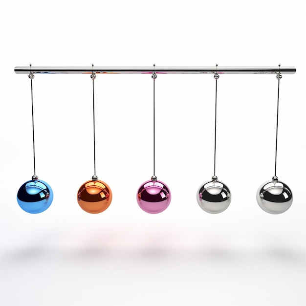 Newtons cradle with white background high quality u