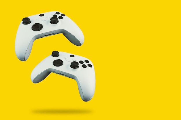 Next Generation Controllers vallen op gele achtergrond.