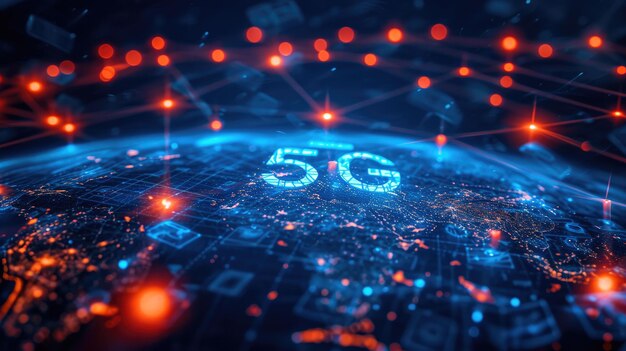 Foto tecnologia 5g di comunicazione nextgen in azione