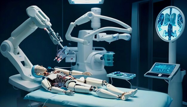 NextGen Medicine Realistic Robotics amp Futuristic Equipment at Work Futuristic Medical Gear