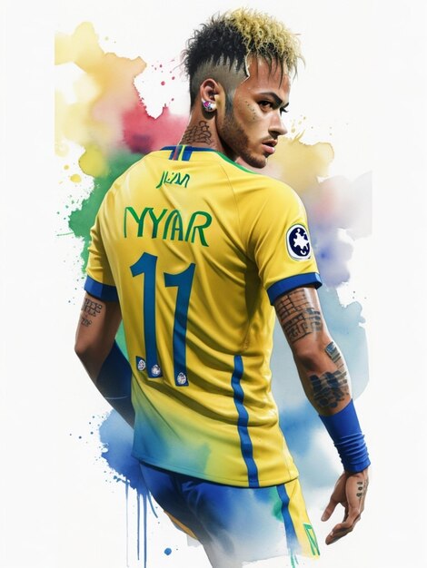 Neymar junior watercolor