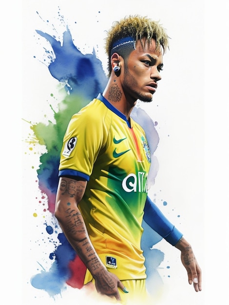 Neymar junior watercolor